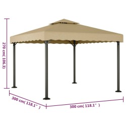 Chapiteau Taupe 3x3 m Aluminium et acier 