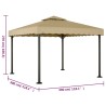 Chapiteau Taupe 3x3 m Aluminium et acier 