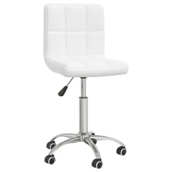 Chaise pivotante de salle à manger Blanc Similicuir  