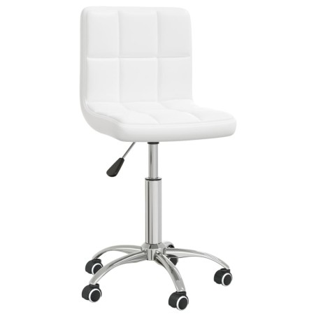 Chaise pivotante de salle à manger Blanc Similicuir  