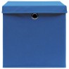 Boîtes de rangement avec couvercles 4 pcs 28x28x28 cm Bleu 