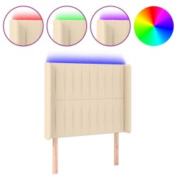 Tête de lit à LED Crème 83x16x118/128 cm Tissu 