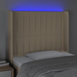 Tête de lit à LED Crème 83x16x118/128 cm Tissu 