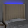 Tête de lit à LED Crème 83x16x118/128 cm Tissu 