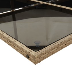 Ensemble à manger de jardin coussins 7 pcs mélange beige rotin 