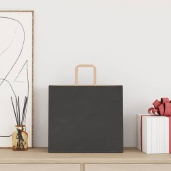 Sacs en papier 50 pcs avec poignées noir 32x22x28 cm 
