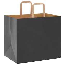 Sacs en papier 50 pcs avec poignées noir 32x22x28 cm 
