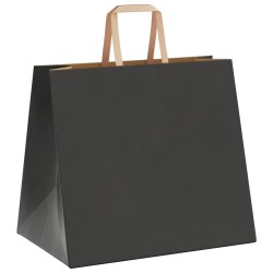 Sacs en papier 50 pcs avec poignées noir 32x22x28 cm 