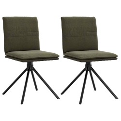 Chaise à manger vert armée similicuir daim 