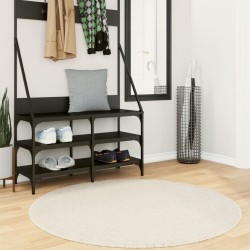 Tapis shaggy PAMPLONA poils longs moderne crème Ø 120 cm 