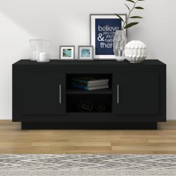 Meuble TV noir 102x35x45 cm bois d'ingénierie 