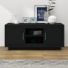 Meuble TV noir 102x35x45 cm bois d'ingénierie 