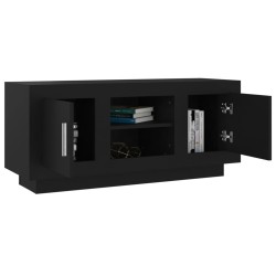 Meuble TV noir 102x35x45 cm bois d'ingénierie 