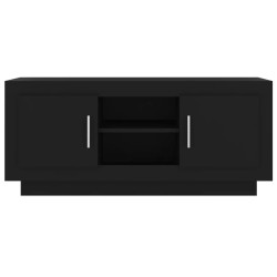 Meuble TV noir 102x35x45 cm bois d'ingénierie 