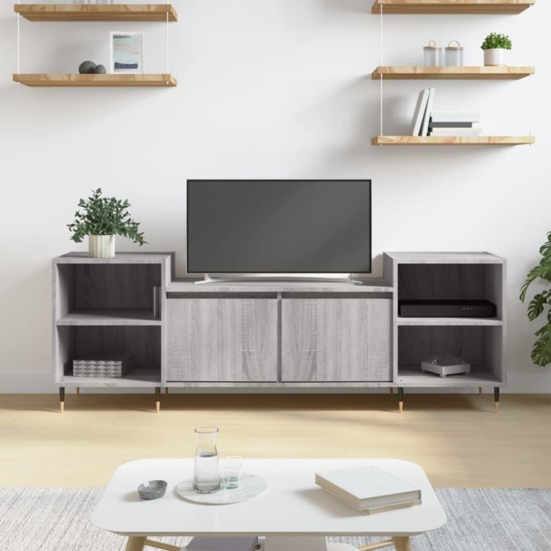 Meuble TV Sonoma gris 160x35x55 cm Bois d'ingénierie Meuble TV Sonoma gris 160x35x55 cm Bois d'ingénierie