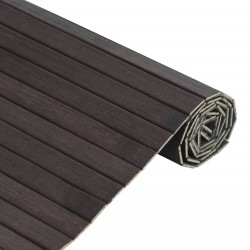 Tapis rectangulaire marron foncé 60x300 cm bambou 