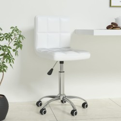 Chaise de bureau pivotante Blanc Similicuir 