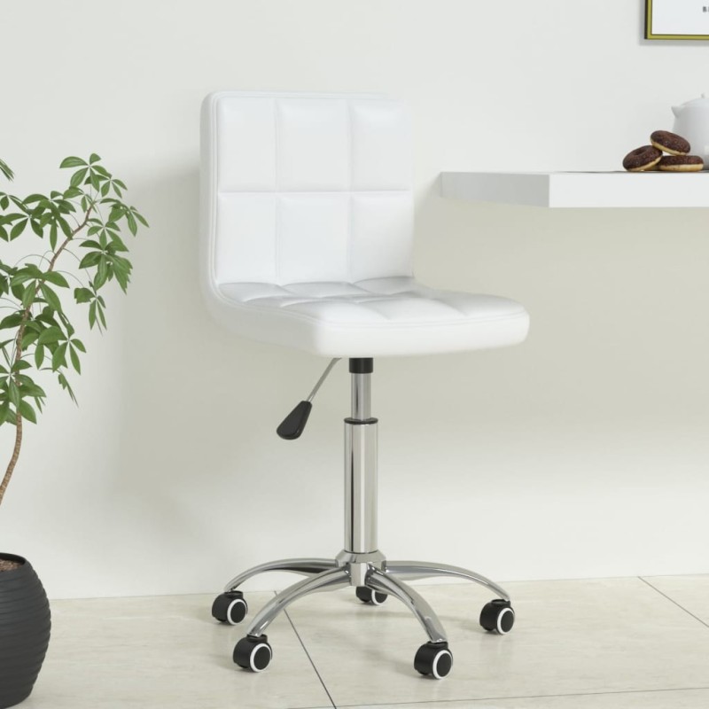 Chaise de bureau pivotante Blanc Similicuir Chaise de bureau pivotante Blanc Similicuir