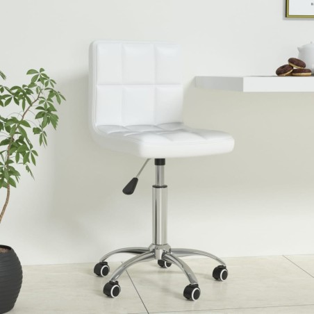 Chaise de bureau pivotante Blanc Similicuir 