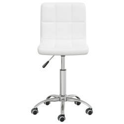 Chaise de bureau pivotante Blanc Similicuir 