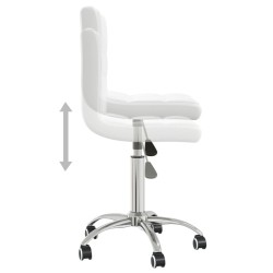 Chaise de bureau pivotante Blanc Similicuir 