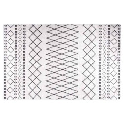 Tapis lavable antidérapant 80x150 cm Noir et blanc 
