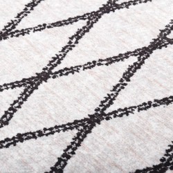 Tapis lavable antidérapant 80x150 cm Noir et blanc 