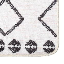 Tapis lavable antidérapant 80x150 cm Noir et blanc 