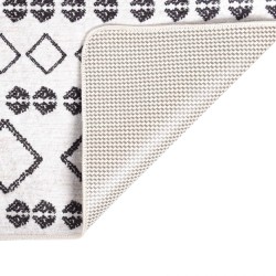Tapis lavable antidérapant 80x150 cm Noir et blanc 