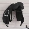 Porte-selle pliable mural noir fer 