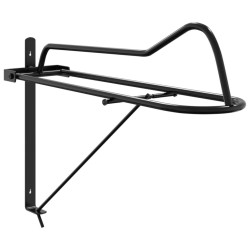 Porte-selle pliable mural noir fer 