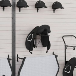 Porte-selle pliable mural noir fer 