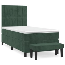 Sommier à lattes de lit et matelas Vert foncé 80x200 cm Velours 