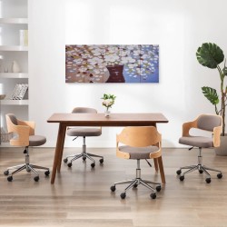 Jeu de tableau sur toile Fleurs en vase Multicolore 150x60 cm 