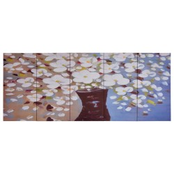 Jeu de tableau sur toile Fleurs en vase Multicolore 150x60 cm 