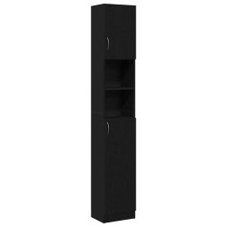 Armoire de salle de bain chêne noir 32x25,5x190 cm 