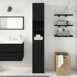 Armoire de salle de bain chêne noir 32x25,5x190 cm 