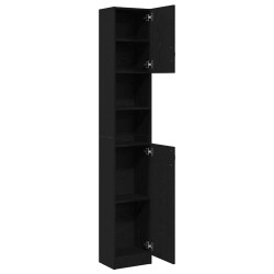 Armoire de salle de bain chêne noir 32x25,5x190 cm 