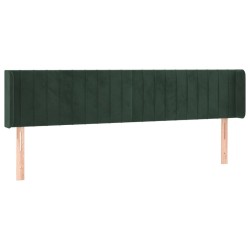 Tête de lit avec oreilles Vert foncé 163x16x78/88 cm Velours 