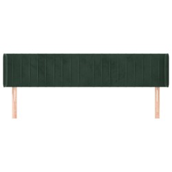 Tête de lit avec oreilles Vert foncé 163x16x78/88 cm Velours 