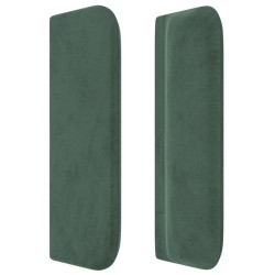 Tête de lit avec oreilles Vert foncé 163x16x78/88 cm Velours 