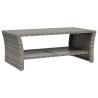 Table basse gris 100x50x40 cm résine tressée 