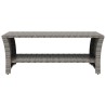 Table basse gris 100x50x40 cm résine tressée 