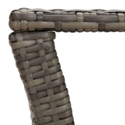 Table basse gris 100x50x40 cm résine tressée 