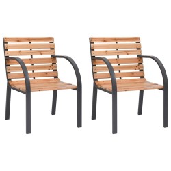 Chaises de jardin lot de 2 Bois de sapin massif 