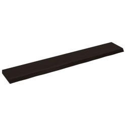 Comptoir de salle de bain marron foncé bois massif traité 
