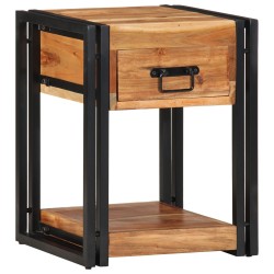 Table de nuit 40x35x50 cm en bois d'acacia massif 