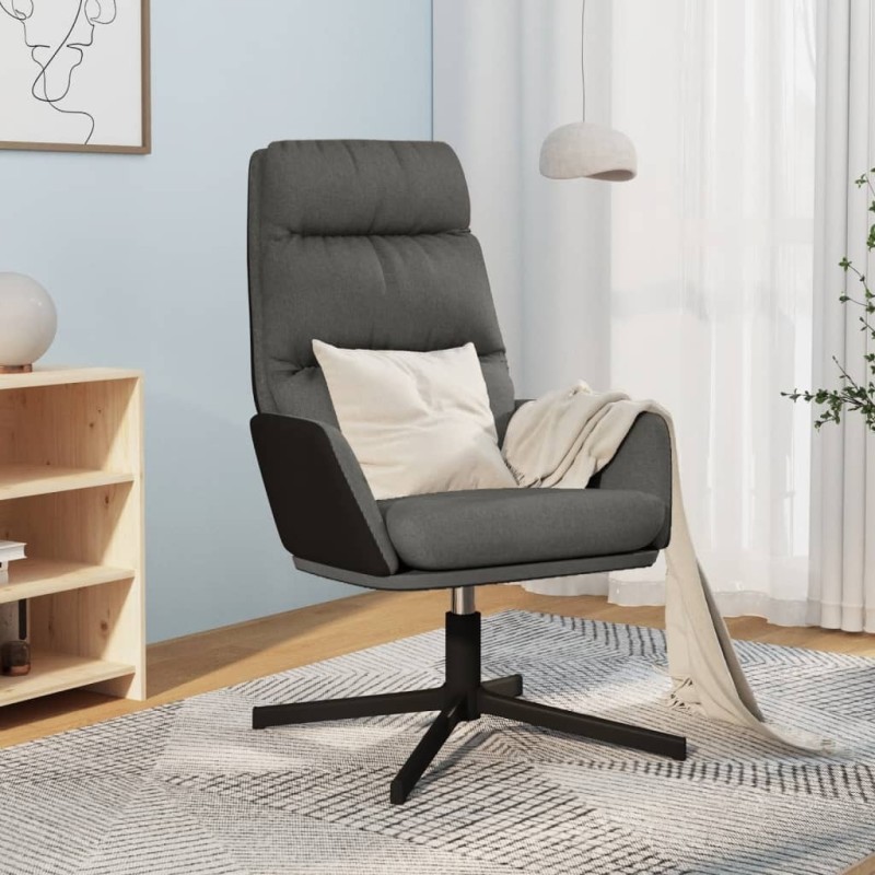 Chaise de relaxation Gris foncé Tissu Chaise de relaxation Gris foncé Tissu