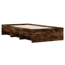 Cadre de lit sans matelas chêne fumé 75x190cm bois d'ingénierie 