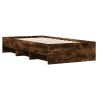 Cadre de lit sans matelas chêne fumé 75x190cm bois d'ingénierie 